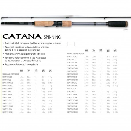 CANNA SHIMANO CATANA FX SPINNING L Arte Della Pesca Di Adinolfi Di G