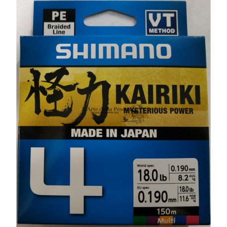 Filo Trecciato Shimano Kairiki 4 150m Diam. 0,19mm Multicolor